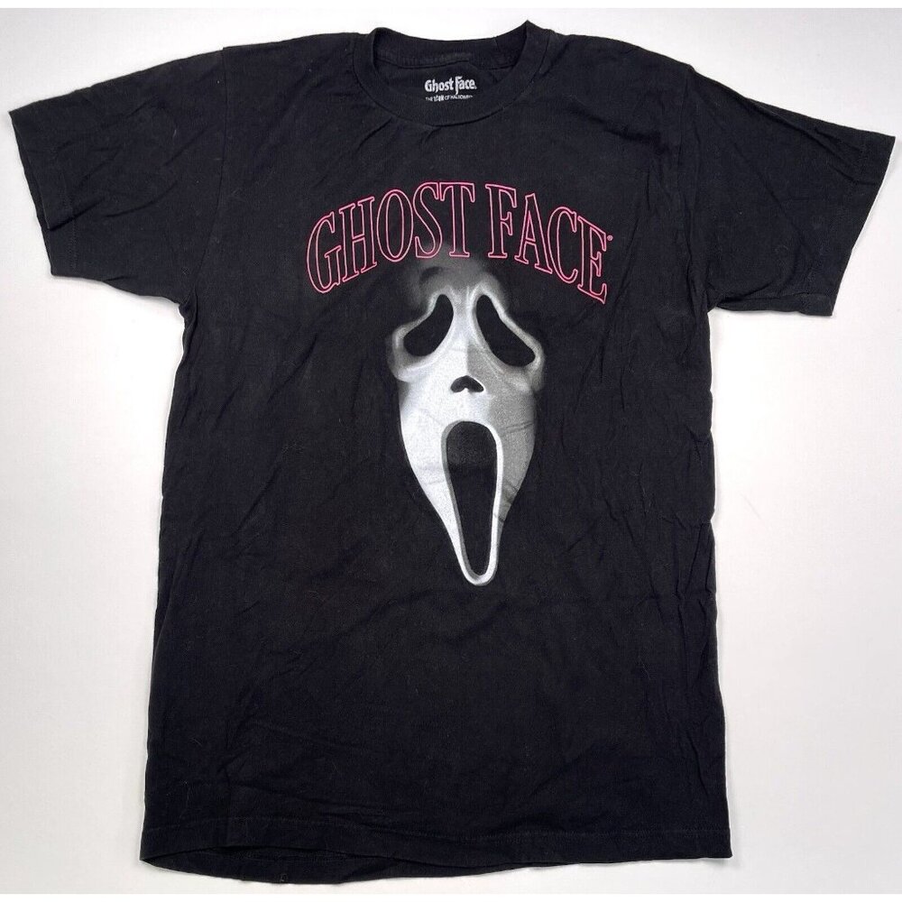 GHOST FACE Scream Mask Adult MEDIUM Black S/S Graphic T-SHIRT Halloween Scary